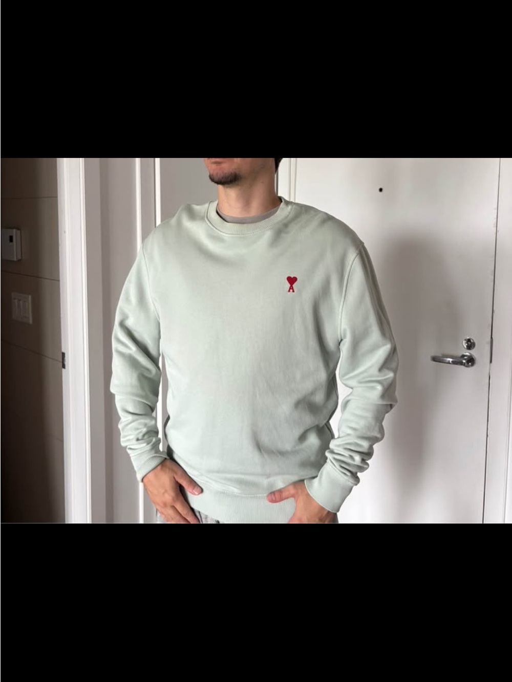 Men's Mint Green Crewneck Sweater AMI PARIS